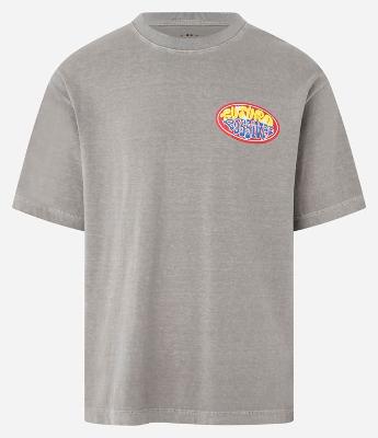 Camiseta Relaxed em Algodão Estonado e Estampa de Coração