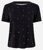 Blusa de Pijama Manga Curta em Viscose com Estampa de Poá - 1