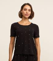 Blusa de Pijama Manga Curta em Viscose com Estampa de Poá - 2