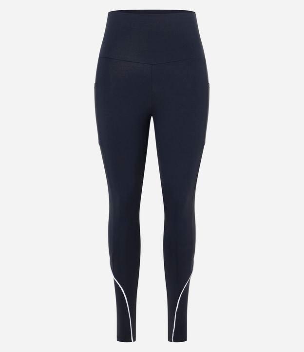 Calça Legging em Microfibra com Frisos - 1