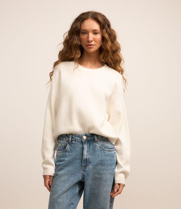 Suetér Curto em Tricô com Cava Deslocada - 1