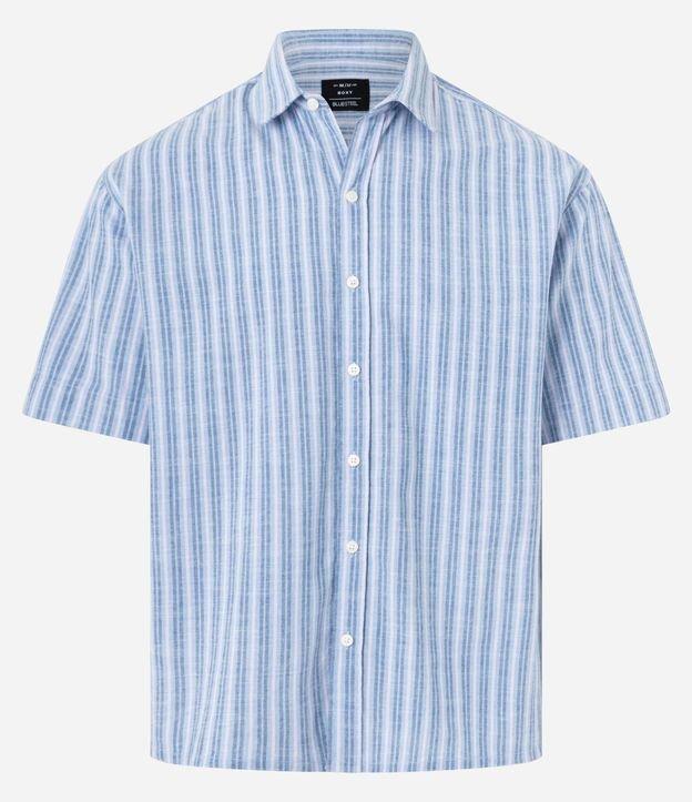 Camisa Boxy em Oxford com Listras Finas - 1