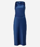 Vestido Midi Acetinado com Decote Degagê - 1