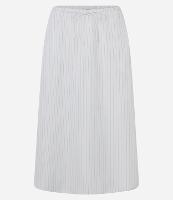 Saia Midi Balonê em Tricoline com Listras em Fio Tinto - 1