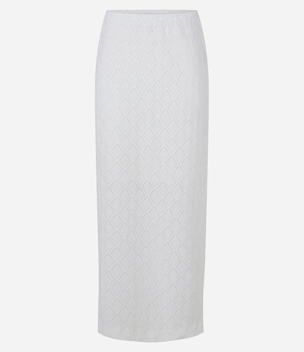 Saia Midi Evase de Renda com Fenda - 1