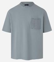 Camiseta Boxy em Algodão com Bolso e Textura - 1