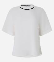 Blusa Manga Curta em Airflow com Detalhe Contrastante na Gola - 1