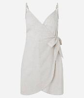 Saída de Praia Vestido Curto em Viscolinho com Amarração - 1