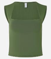 Blusa Sem Manga em Microfibra com Decote Quadrado - 1