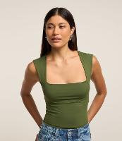 Blusa Sem Manga em Microfibra com Decote Quadrado - 2