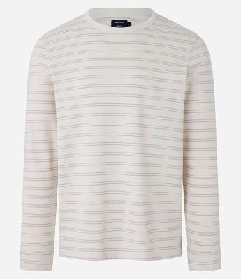 Camiseta Regular em Algodão com Listras Horizontais