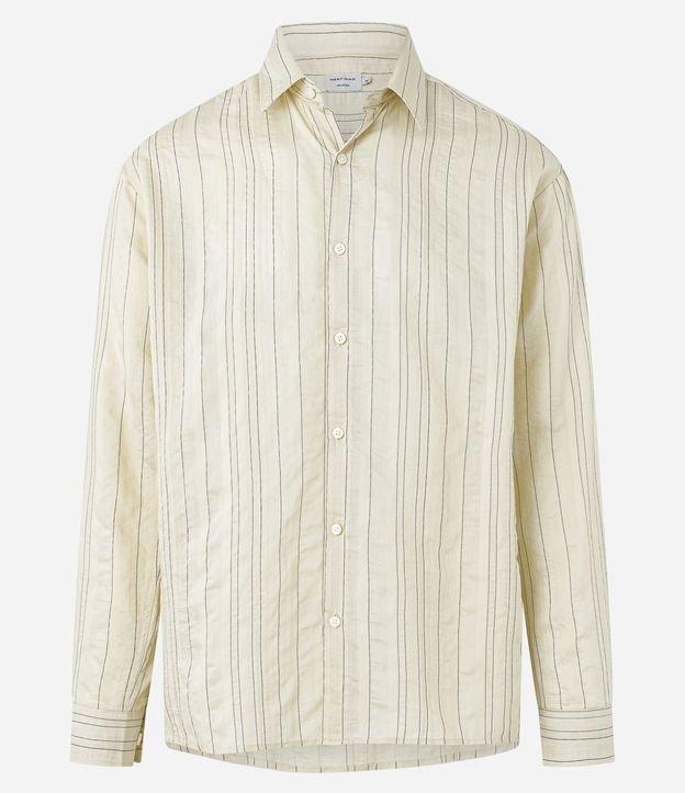 Camisa Relaxed em Ana Ruga com Listras Finas - 1