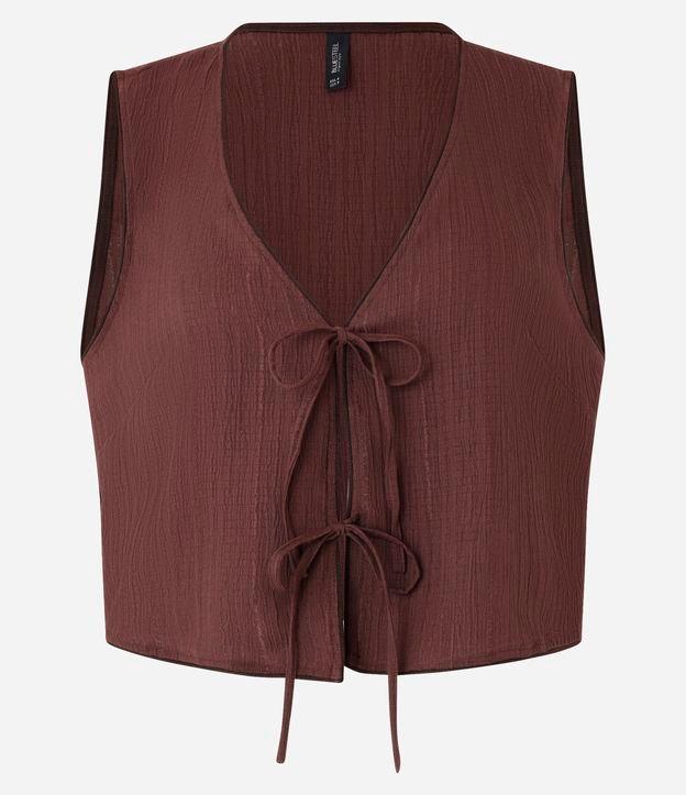 Colete em Crepe com Textura e Amarraçao com Lacinhos - 1