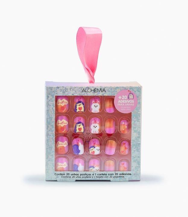 Kit Infantil Unhas Postiças com Adesivos  - 1