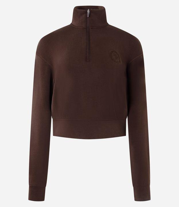 Casaco Esportivo em Modal com Gola Alta e Zíper - 1