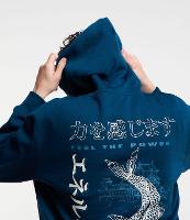 Blusão Relaxed em Moletom com Estampa Oriental e Peixe Carpa - 1