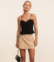 Blusa Corsetada em Crepe com Babado Peplum - 2