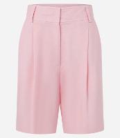 Bermuda Reta Cintura Alta em Viscolinho com Pregas - 1