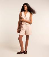 Bermuda em Viscolinho com Pregas e Passador de Cinto - 3