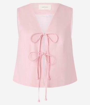 Colete em Viscolinho com Amarração em Laços Frontal