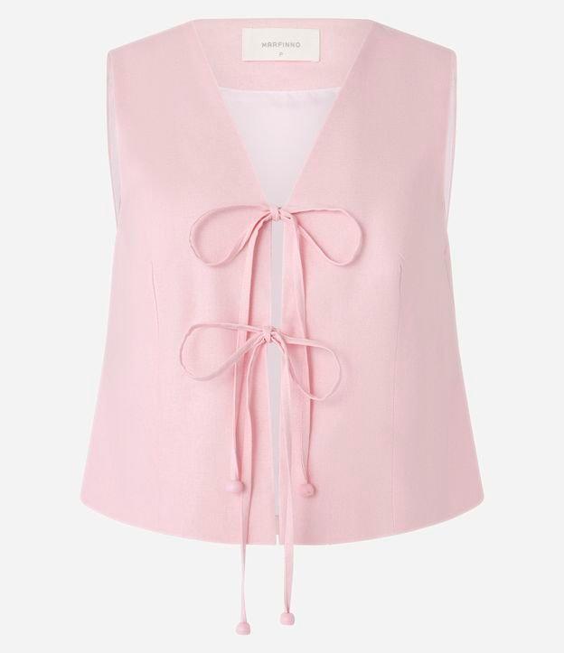 Colete em Viscolinho com Amarração em Laços Frontal - 1