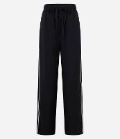 Calça Pantalona Cintura Alta em Crepe com Contraste - 1