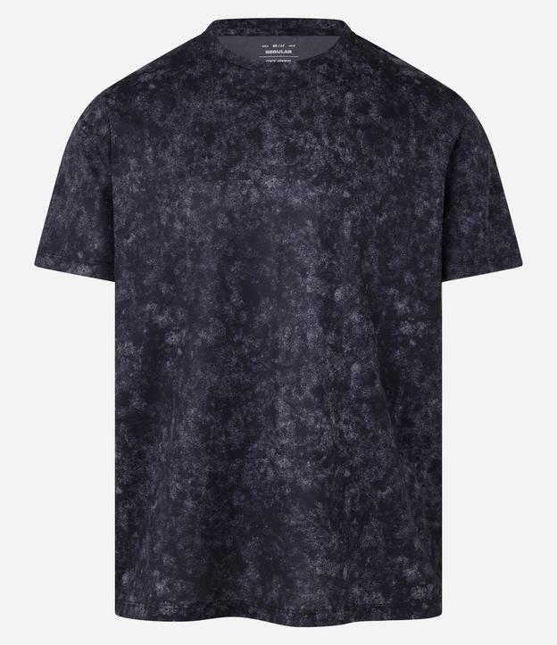 Camiseta Esportiva em Tecnologia Dry com Estampa Marmoriza - 1
