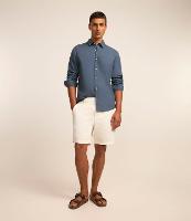 Bermuda em Sarja com Textura e Cós Fixo - 1