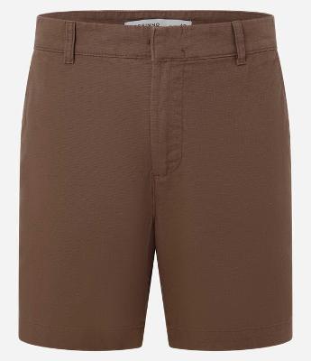 Bermuda em Sarja com Textura e Cós Fixo