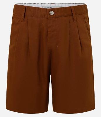 Bermuda em Alfaiataria com Elástico no Cós e Pregas