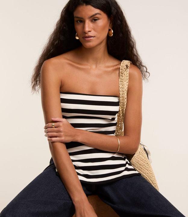 Blusa Tomara Que Caia em Viscose com Estampa de Listras - 3