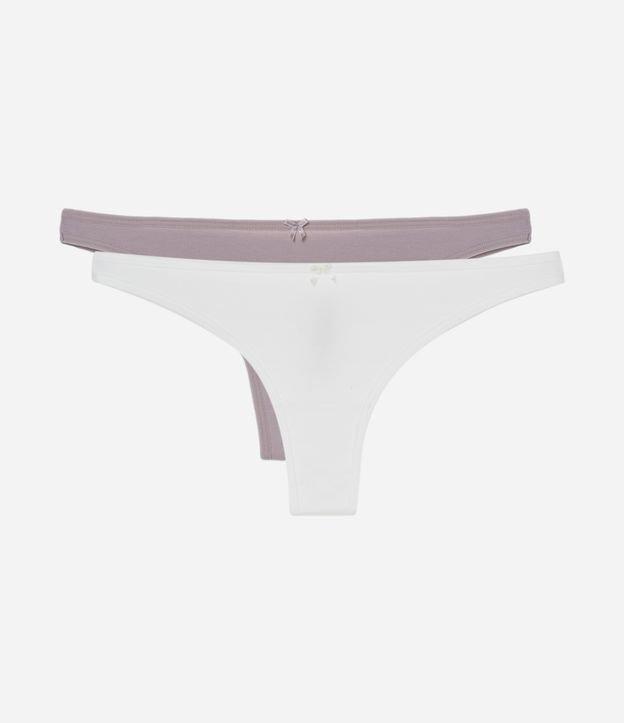 Kit 02 Calcinhas Biquíni Fio Duplo em Algodão - 1