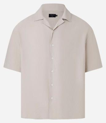 Camisa Boxy em Viscose com Textura Bowling