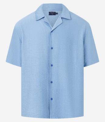 Camisa Boxy em Viscose com Textura Bowling