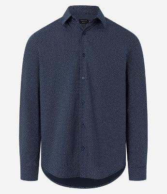 Camisa Regular em Tricoline com Estampa de Mini Print