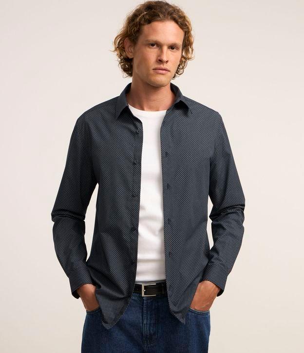 Camisa Regular em Tricoline com Estampa de Mini Print - 2