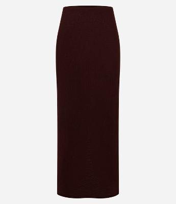 Saia Long Midi Texturizada com Fenda