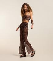 Calça Pantalona em Tule com Estampa de Oncinha - 1