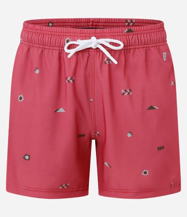 Bermuda em Microfibra com Estampa Praiana - 1