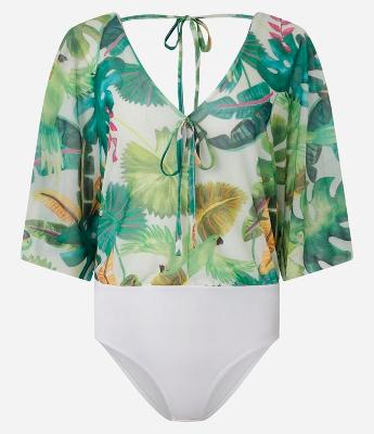 Body em Tule com Estampa Floral