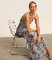 Vestido New Midi em Tule Animal Print com Franzidos - 2