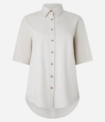 Camisa em Viscolinho com Bolso Frontal