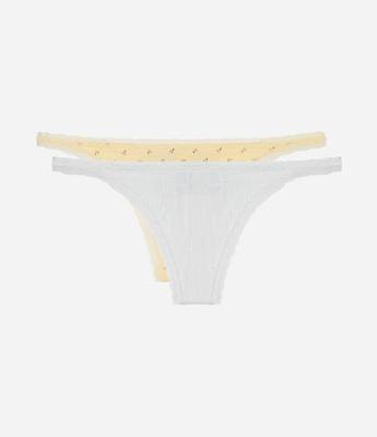 Kit 2 Calcinhas String Sem Costura com Estampa Floral