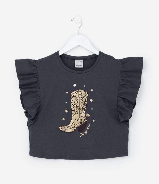 Blusa Curta Infantil com Babados nas Cavas - Tam 5 a 14 Anos - 1