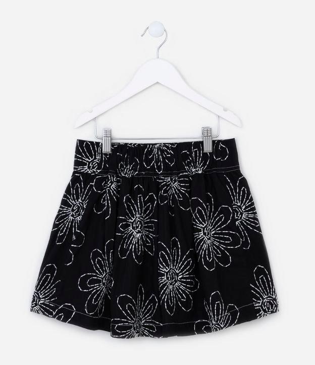Saia Infantil com Bordado de Margaridas - Tam 5 a 14 Anos - 1