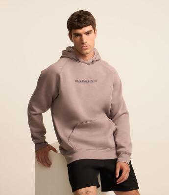 Blusão em Moletom com Estampa Lettering e Capuz