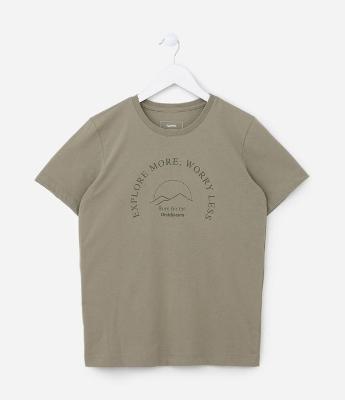 Camiseta Infantil com Estampa Paisagem - Tam 5 a 14 Anos