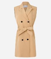 Vestido em Alfaiataria Sem Manga com Gola Blazer e Amarração - 1