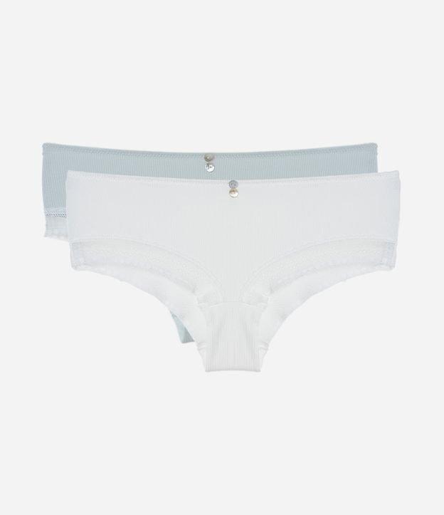 Kit 2 Calcinhas Boyshort em Viscose com Detalhes em Renda - 1