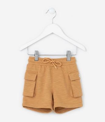 Bermuda Infantil com Bolsos Cargo - Tam 1 a 5 Anos